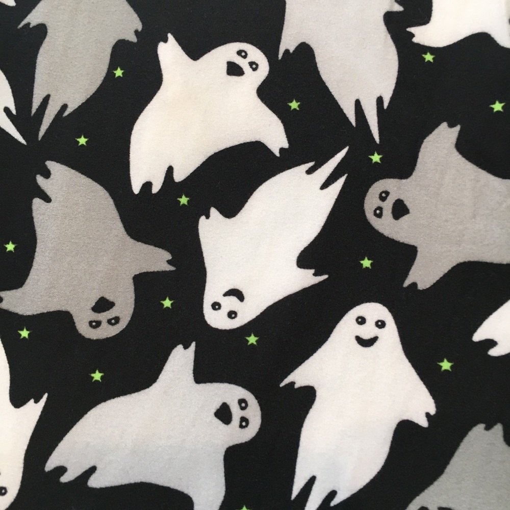 Cozy Ghost and Star Leggings L Black 1 Pair - Picture 2 of 5